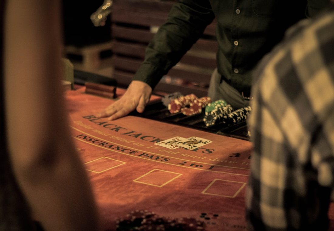 A blackjack table