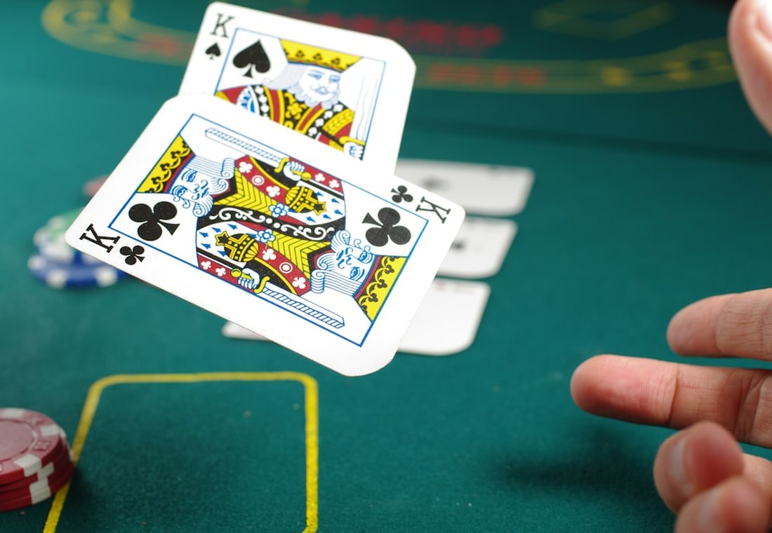 Chips and cards on a table