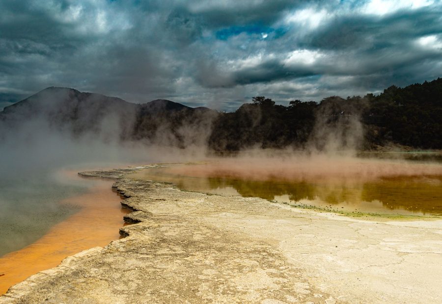 The saltwater hot pools at the foot of Mauao
